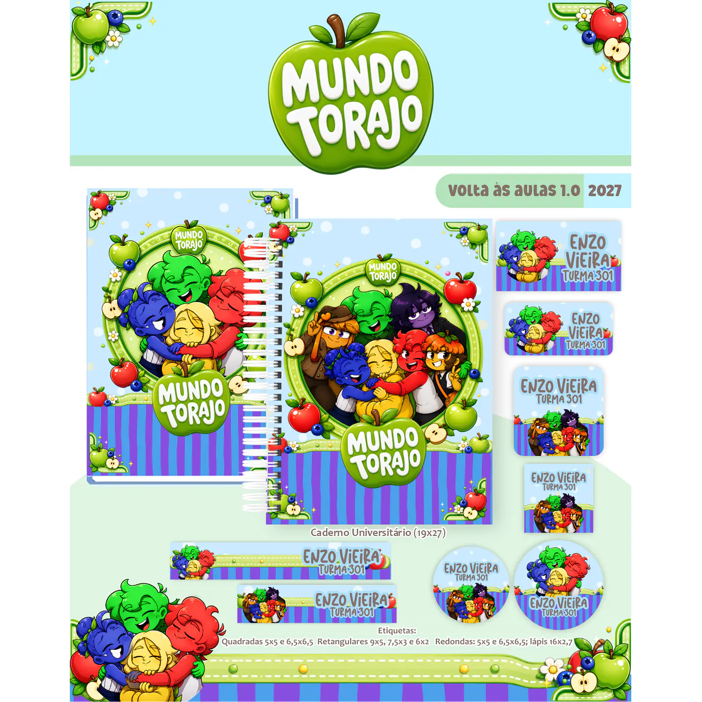 Kit Encadernação Mundo Torajo 2027 – Volta às Aulas 1
