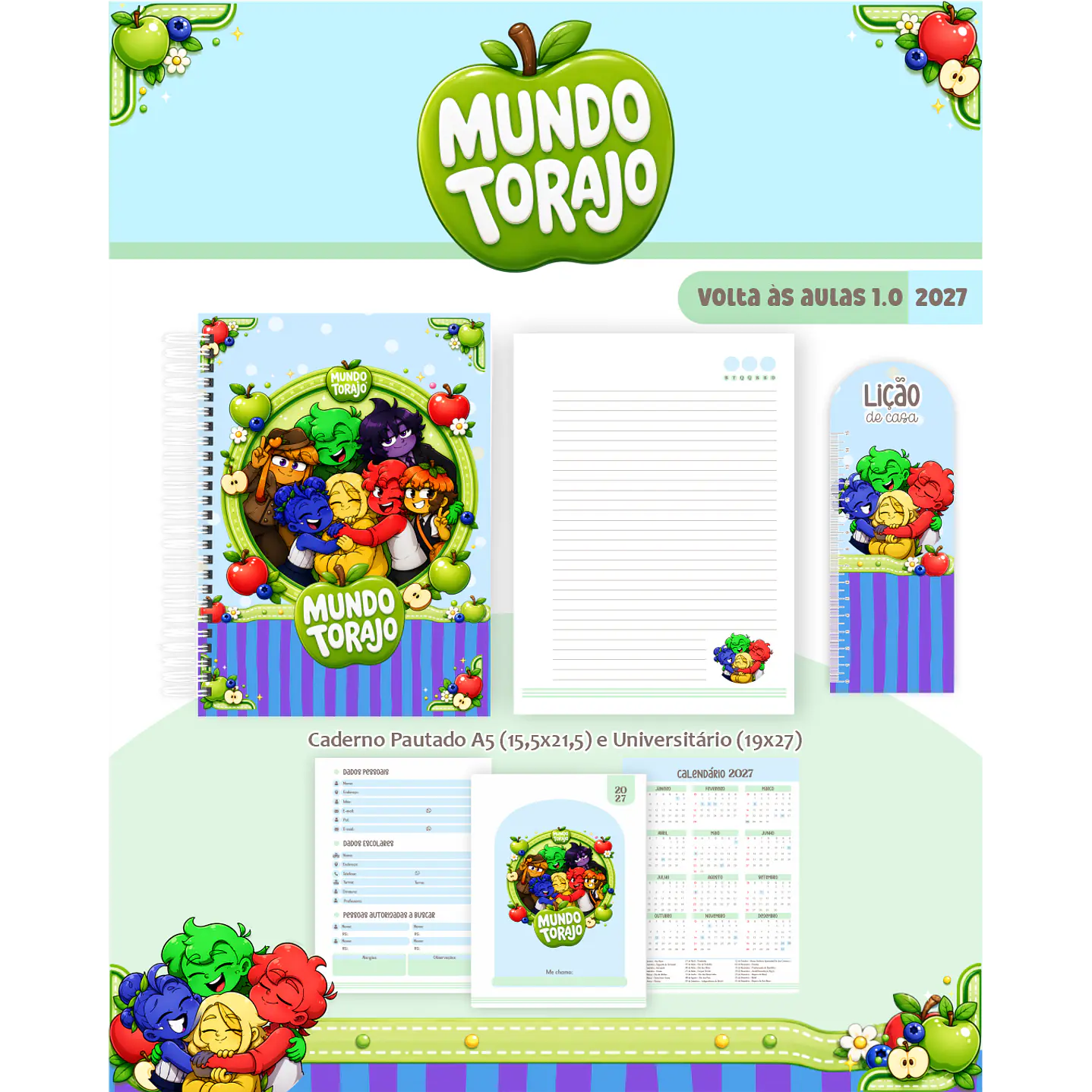 Kit Encadernação Mundo Torajo 2027 – Volta às Aulas 6