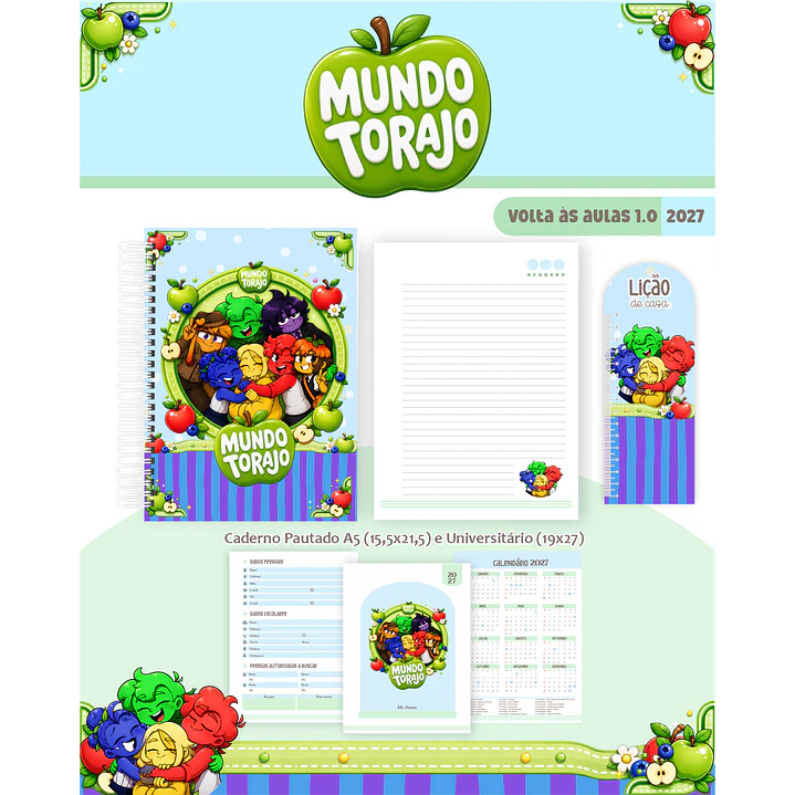Kit Encadernação Mundo Torajo 2027 – Volta às Aulas 6