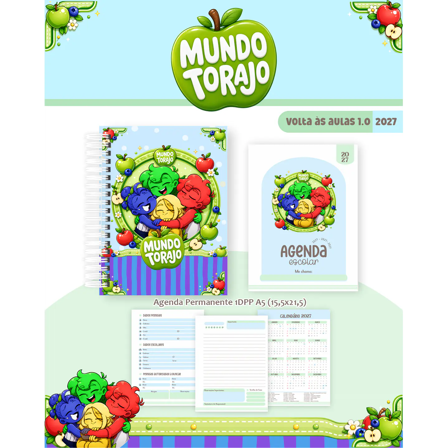 Kit Encadernação Mundo Torajo 2027 – Volta às Aulas 2