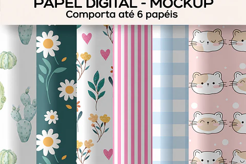 Pack 150 Templates Mockups de Papéis Digitais Editável no Canva 