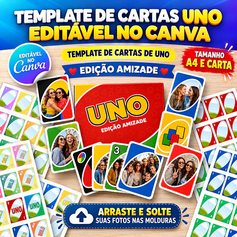 Cartas UNO Personalizadas para Editar no Canva