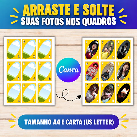 Cartas UNO Personalizadas para Editar no Canva