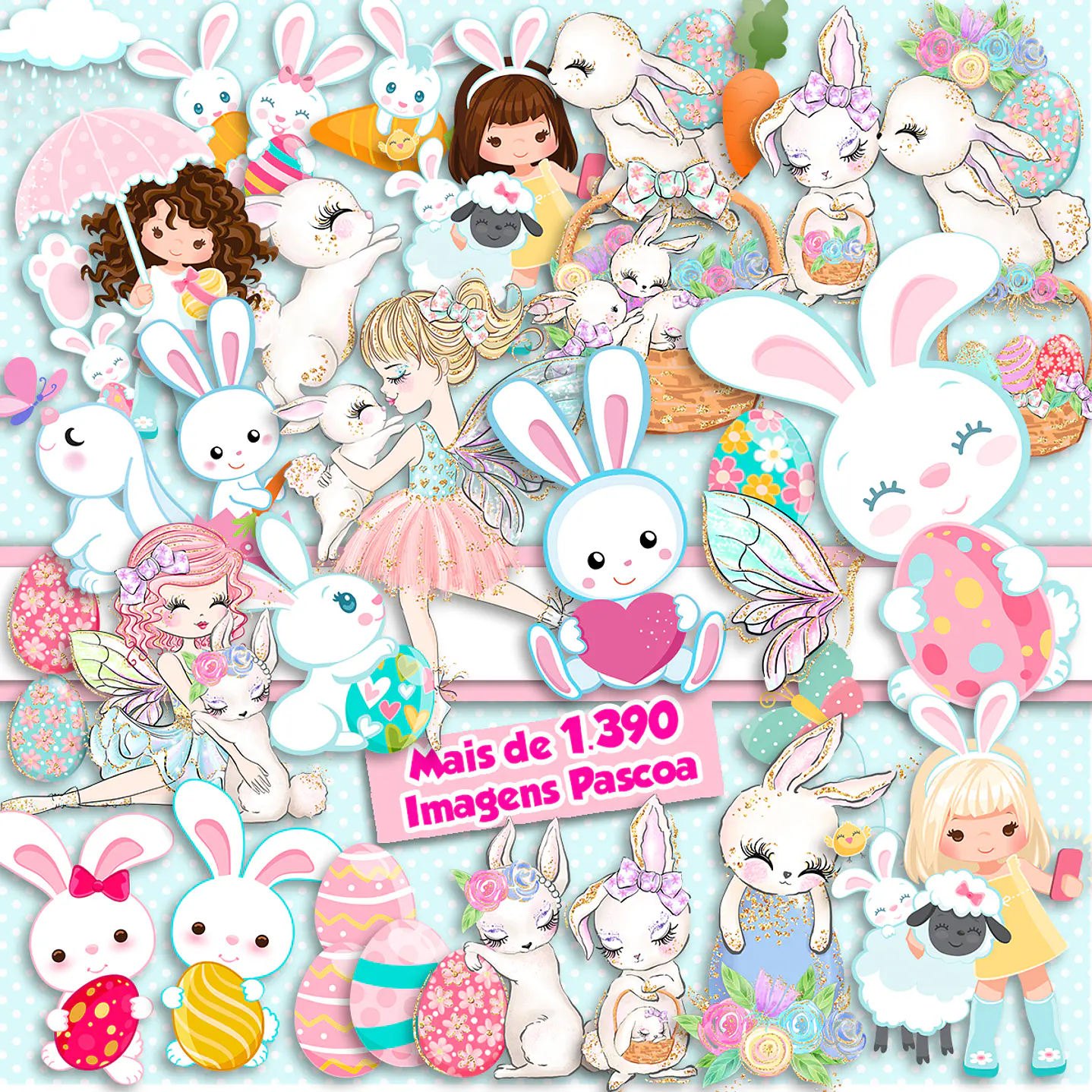 Super Pack Kit Digital Páscoa 1390 Imagens 1