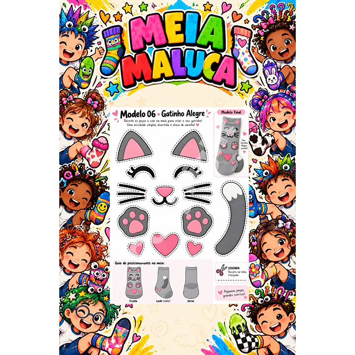 Pack 30 Moldes de Meia Maluca em PDF e PNG 2