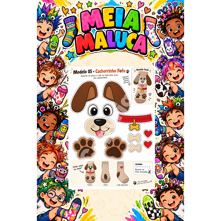 Pack 30 Moldes de Meia Maluca em PDF e PNG 3