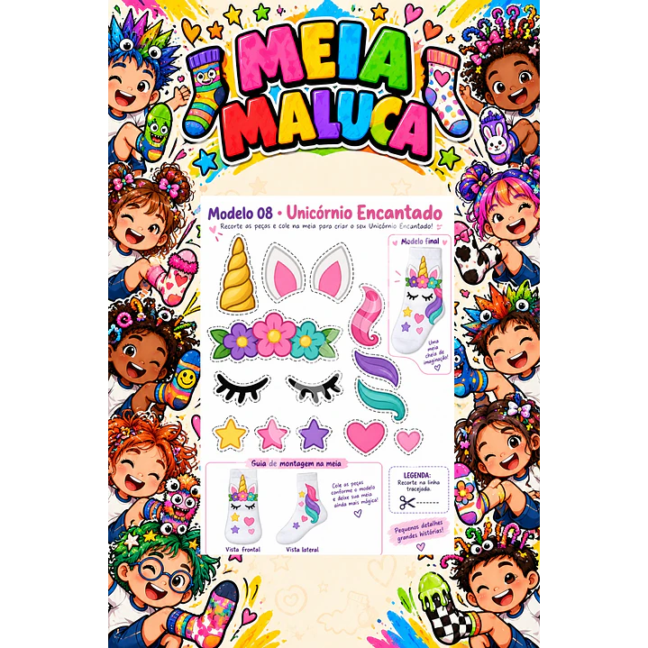 Pack 30 Moldes de Meia Maluca em PDF e PNG 5