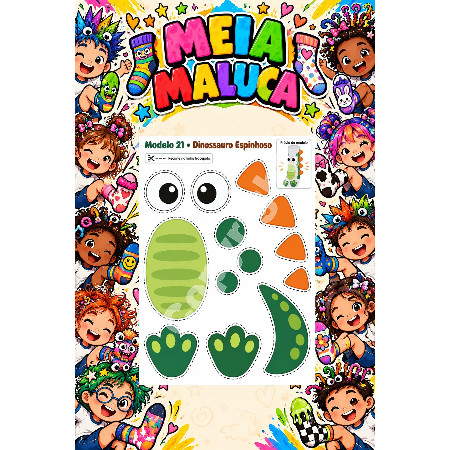 Pack 30 Moldes de Meia Maluca em PDF e PNG 6