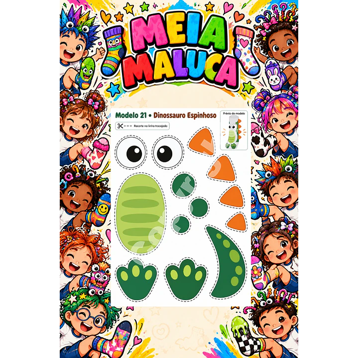 Pack 30 Moldes de Meia Maluca em PDF e PNG 6