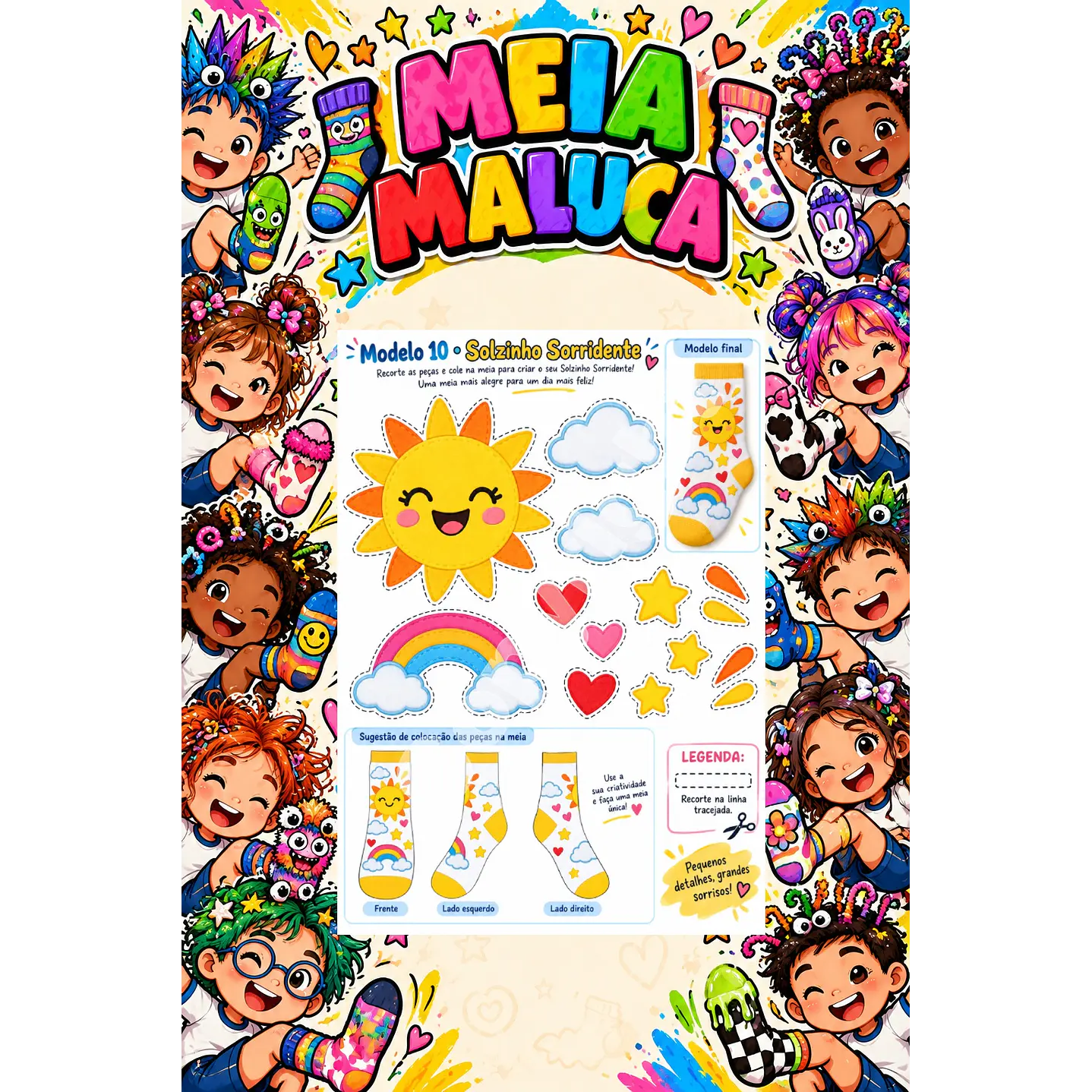 Pack 30 Moldes de Meia Maluca em PDF e PNG 7