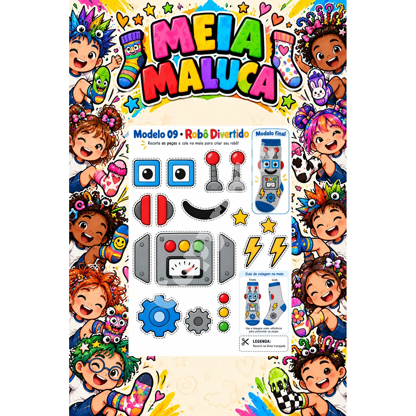 Pack 30 Moldes de Meia Maluca em PDF e PNG 8