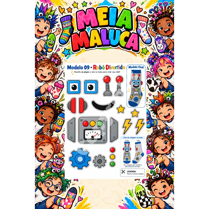 Pack 30 Moldes de Meia Maluca em PDF e PNG 8