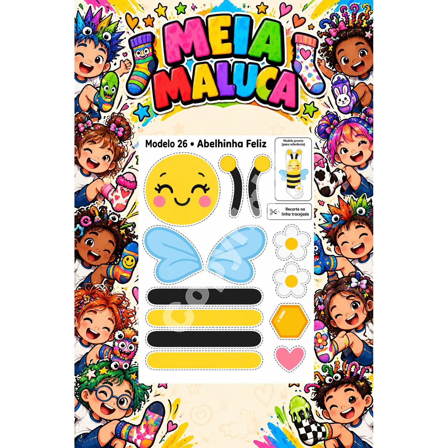 Pack 30 Moldes de Meia Maluca em PDF e PNG 9