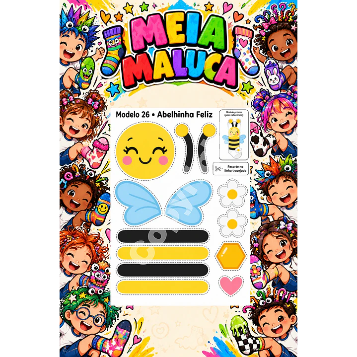 Pack 30 Moldes de Meia Maluca em PDF e PNG 9