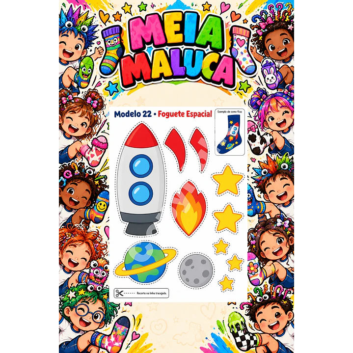 Pack 30 Moldes de Meia Maluca em PDF e PNG 10