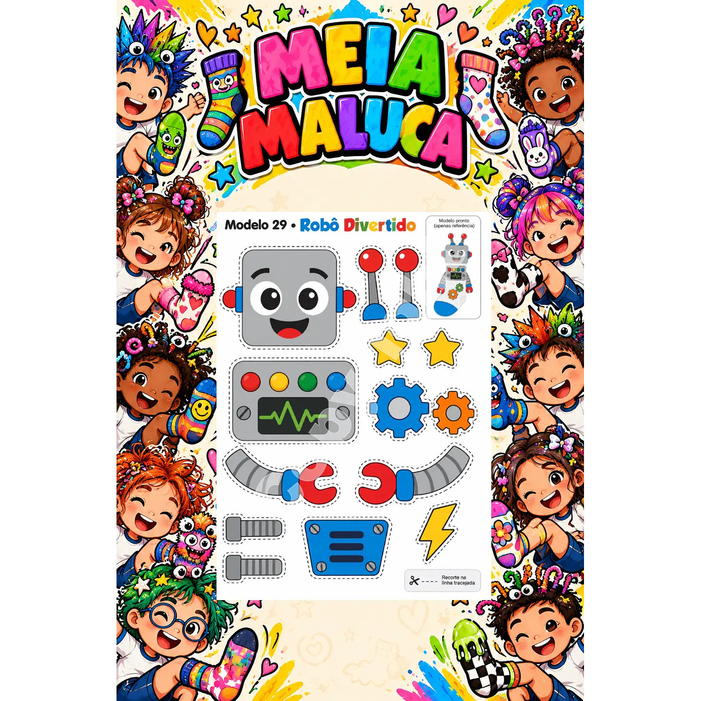 Pack 30 Moldes de Meia Maluca em PDF e PNG 11