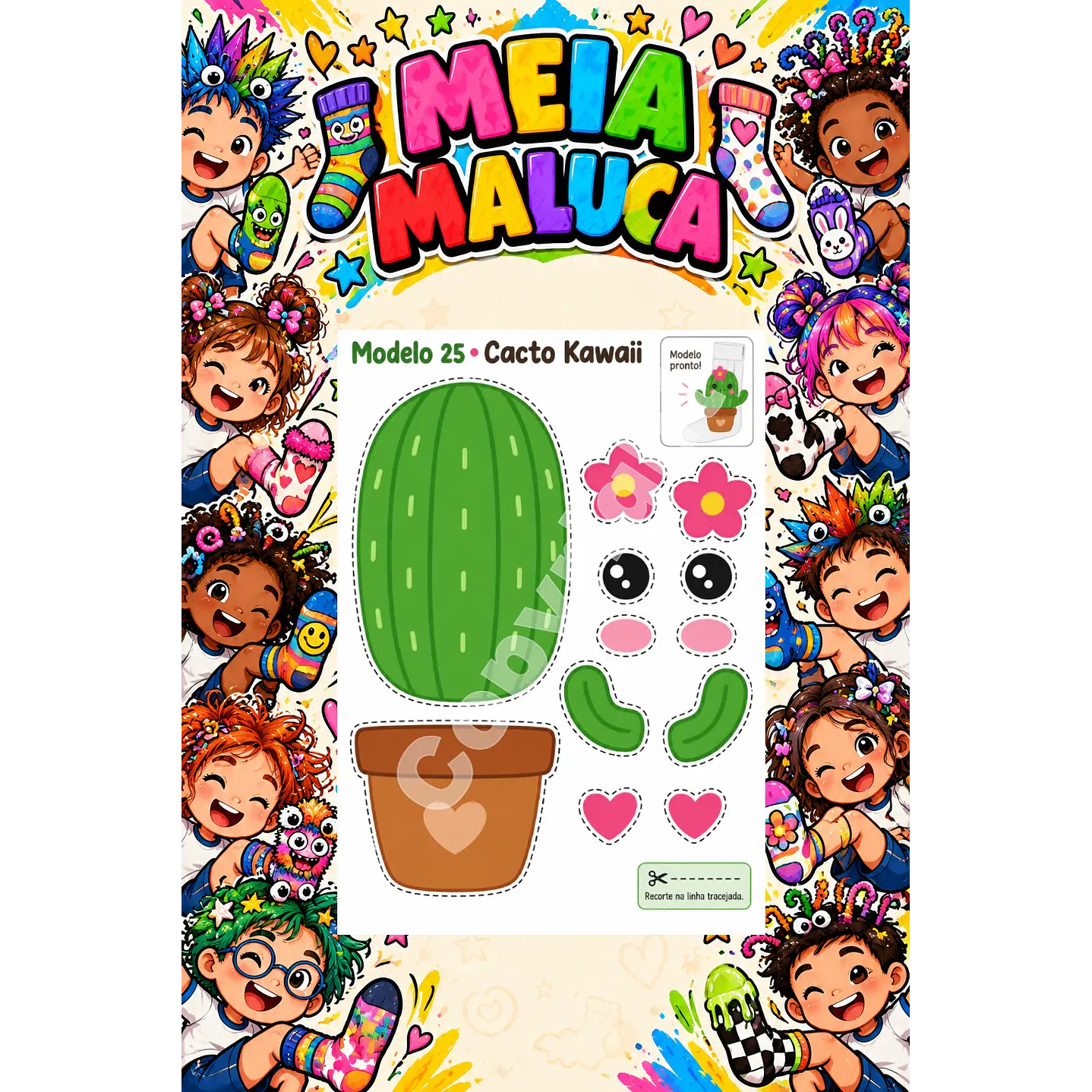 Pack 30 Moldes de Meia Maluca em PDF e PNG 12