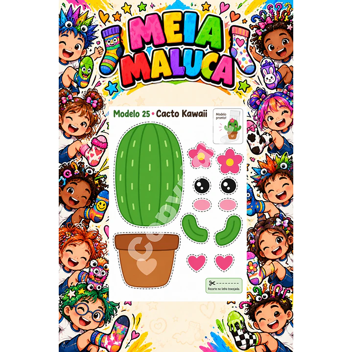 Pack 30 Moldes de Meia Maluca em PDF e PNG 12