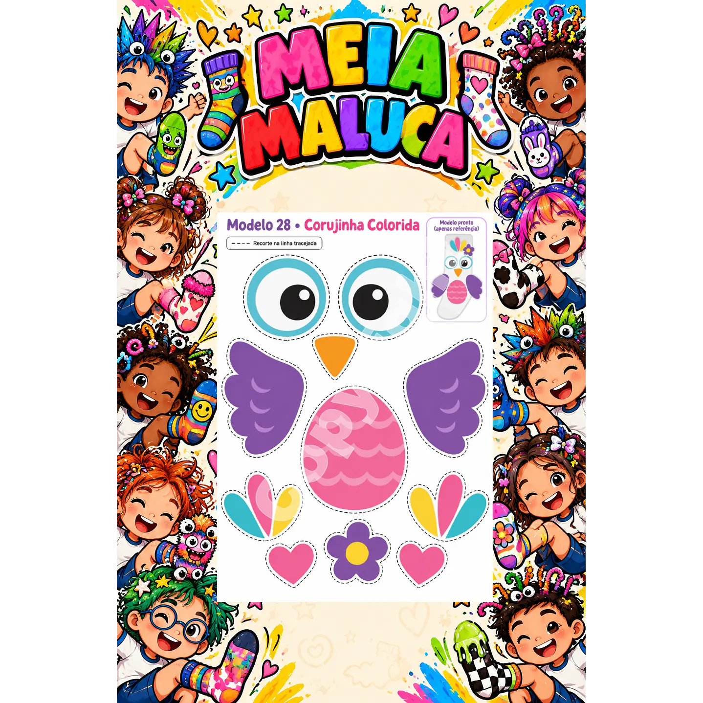 Pack 30 Moldes de Meia Maluca em PDF e PNG 13