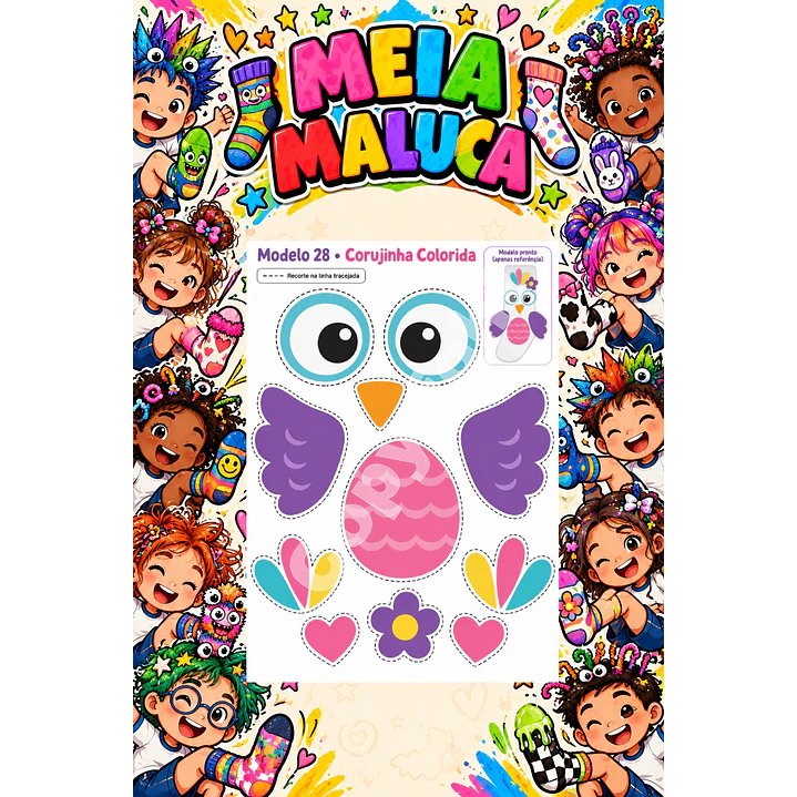 Pack 30 Moldes de Meia Maluca em PDF e PNG 13