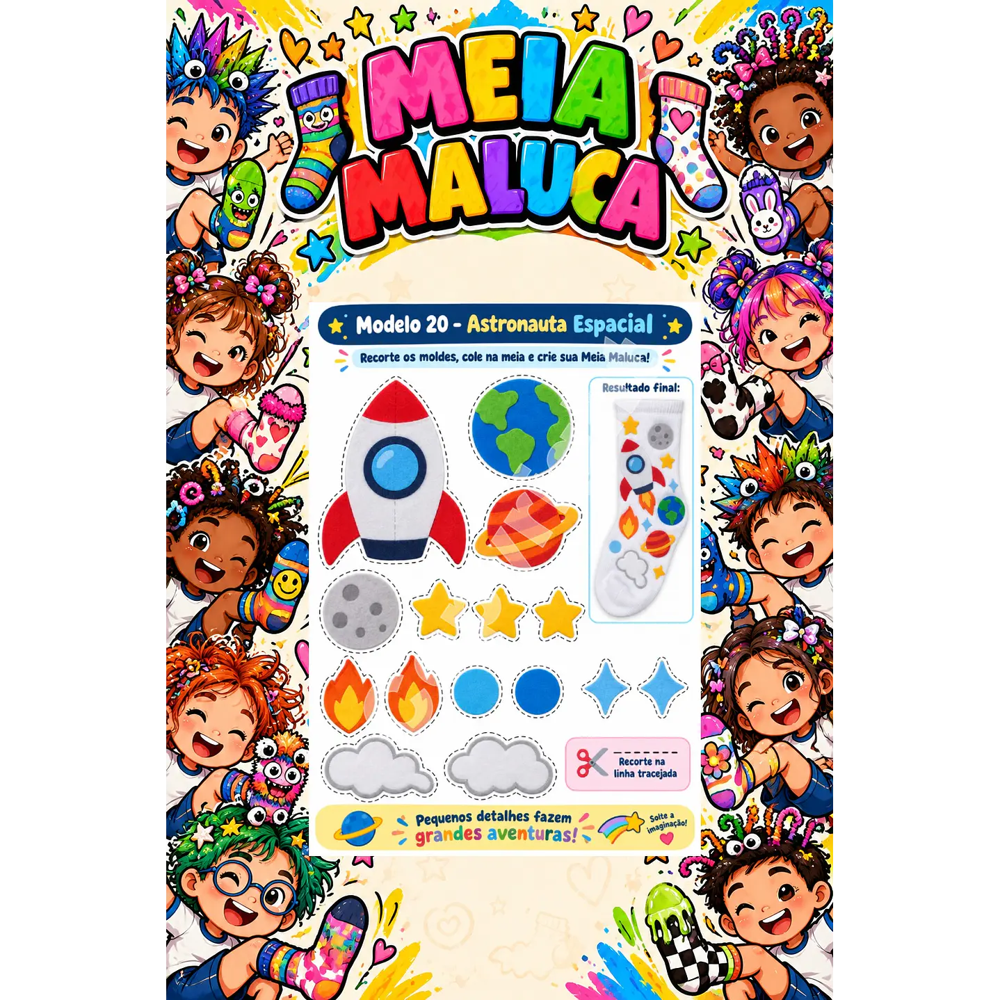 Pack 30 Moldes de Meia Maluca em PDF e PNG 14