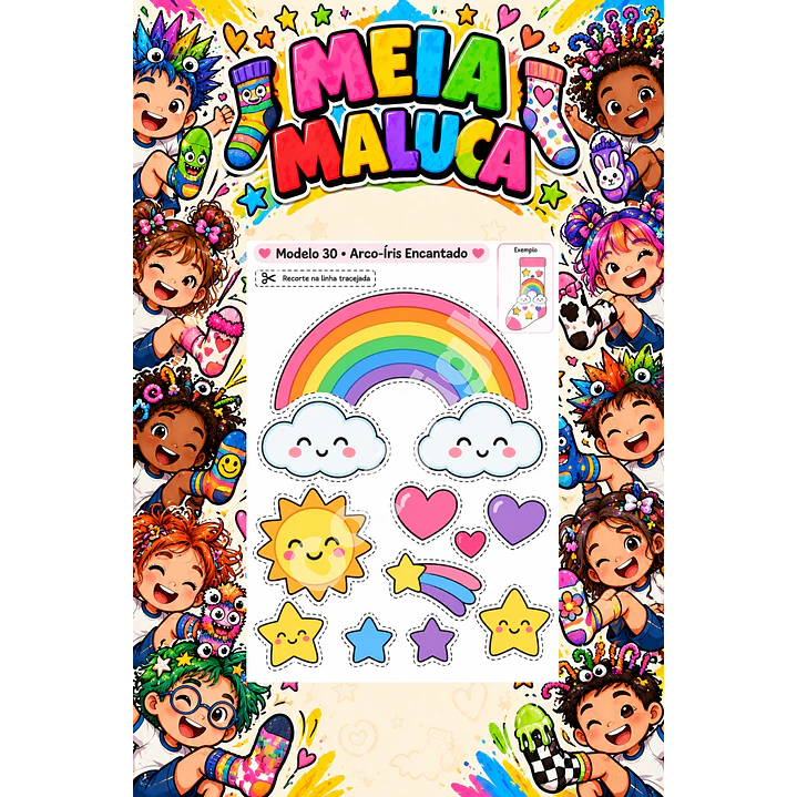 Pack 30 Moldes de Meia Maluca em PDF e PNG 15