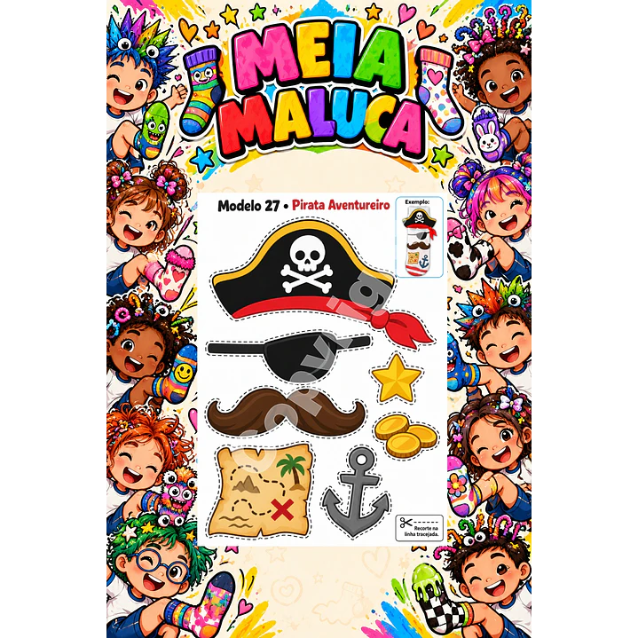 Pack 30 Moldes de Meia Maluca em PDF e PNG 16