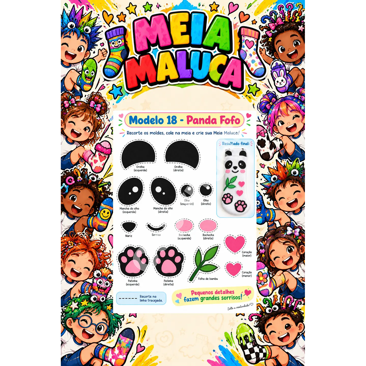 Pack 30 Moldes de Meia Maluca em PDF e PNG 17
