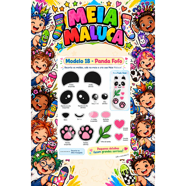 Pack 30 Moldes de Meia Maluca em PDF e PNG 17