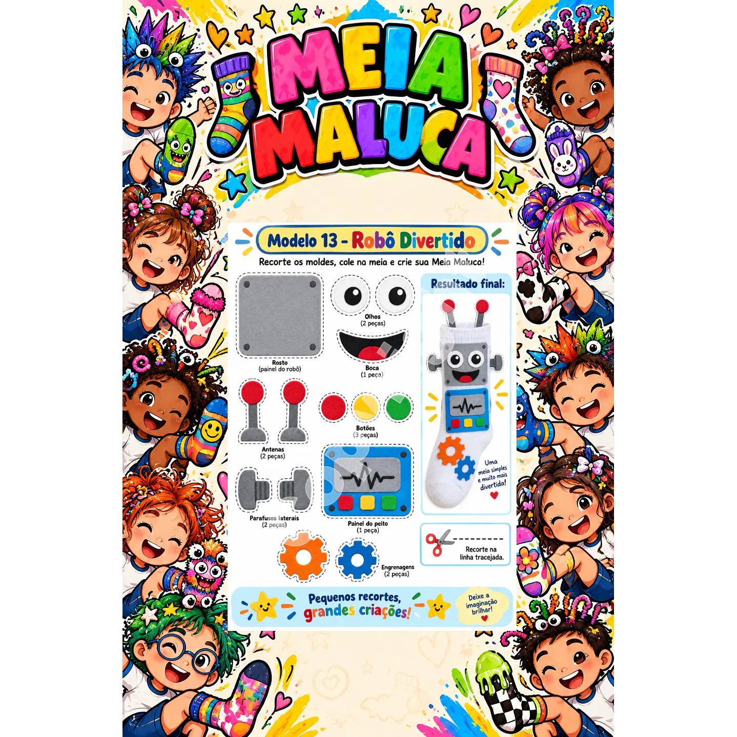 Pack 30 Moldes de Meia Maluca em PDF e PNG 18