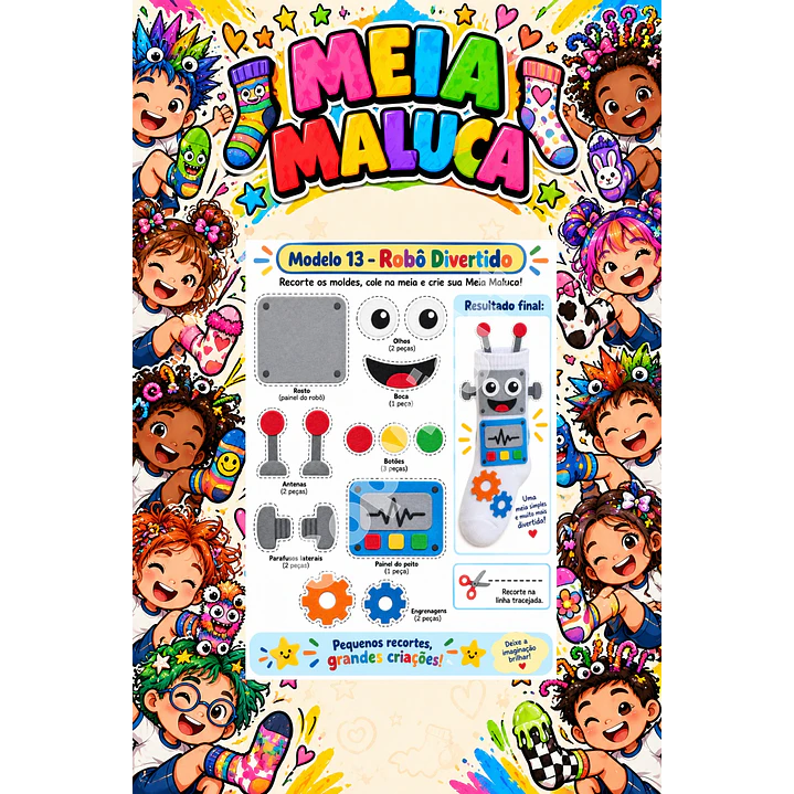 Pack 30 Moldes de Meia Maluca em PDF e PNG 18
