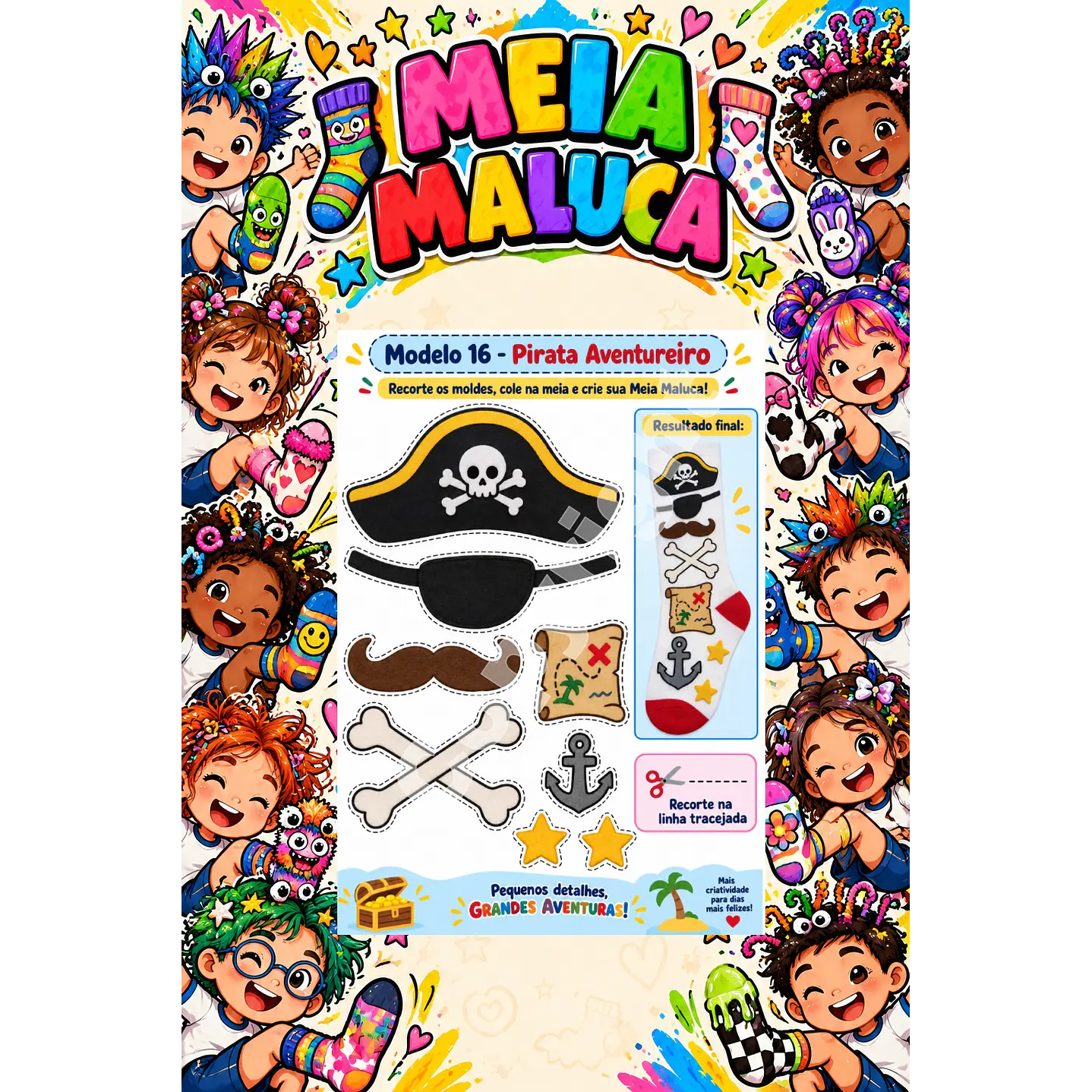 Pack 30 Moldes de Meia Maluca em PDF e PNG 19