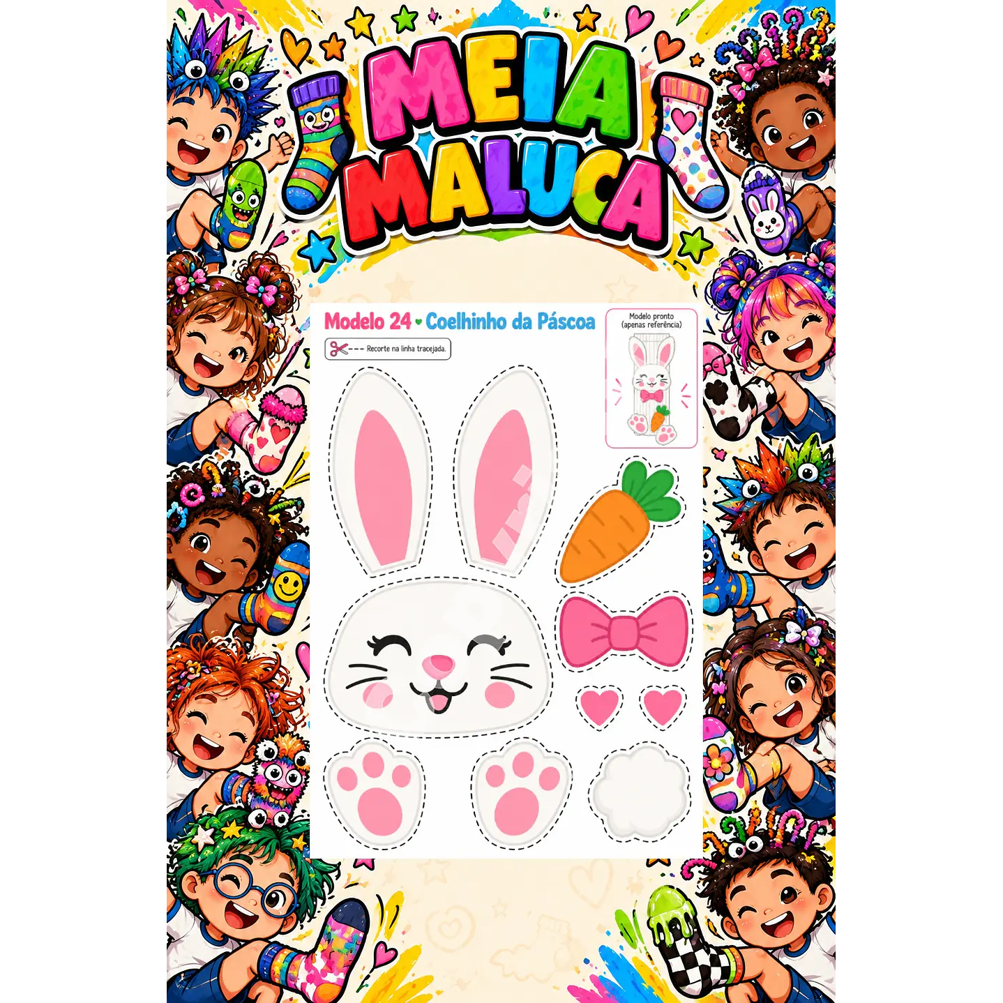 Pack 30 Moldes de Meia Maluca em PDF e PNG 20
