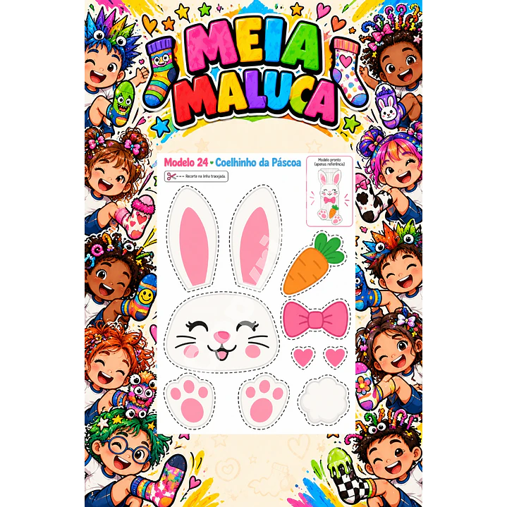 Pack 30 Moldes de Meia Maluca em PDF e PNG 20