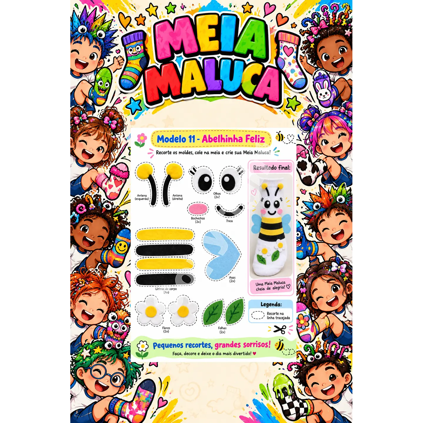 Pack 30 Moldes de Meia Maluca em PDF e PNG 21