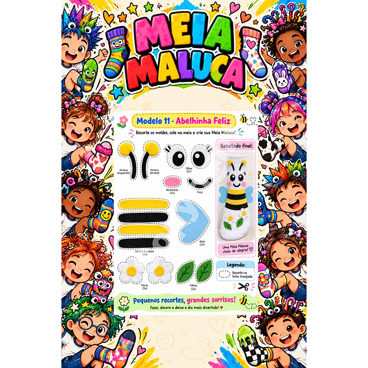 Pack 30 Moldes de Meia Maluca em PDF e PNG 21