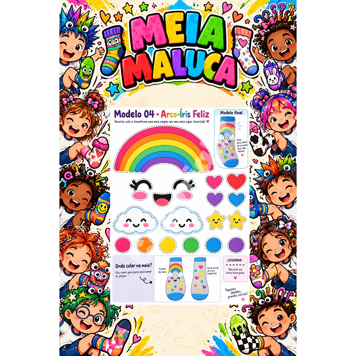 Pack 30 Moldes de Meia Maluca em PDF e PNG 24