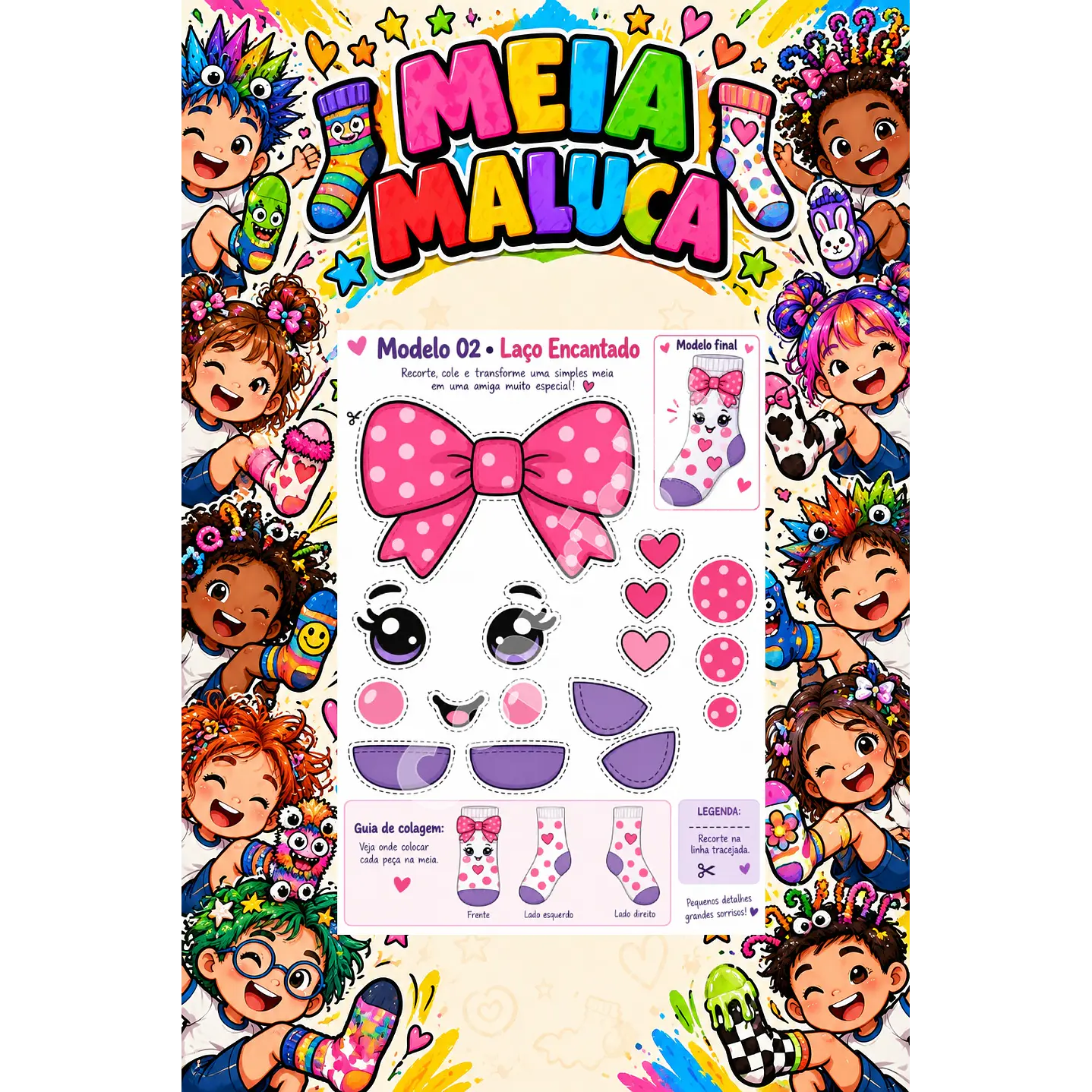 Pack 30 Moldes de Meia Maluca em PDF e PNG 25