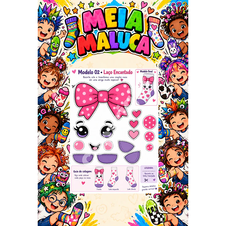 Pack 30 Moldes de Meia Maluca em PDF e PNG 25