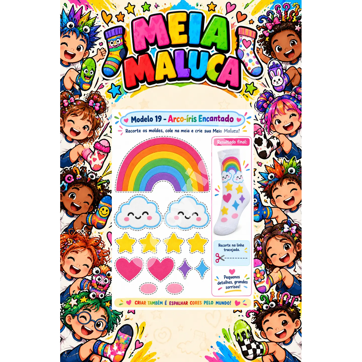 Pack 30 Moldes de Meia Maluca em PDF e PNG 26