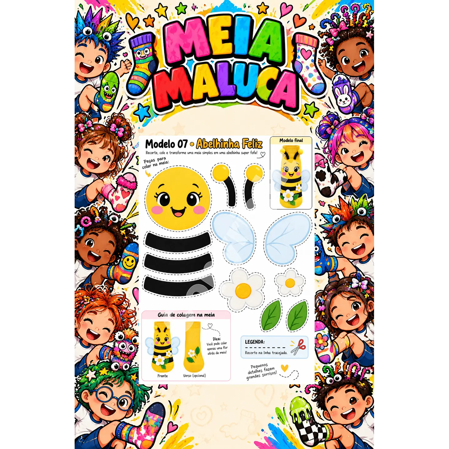 Pack 30 Moldes de Meia Maluca em PDF e PNG 27