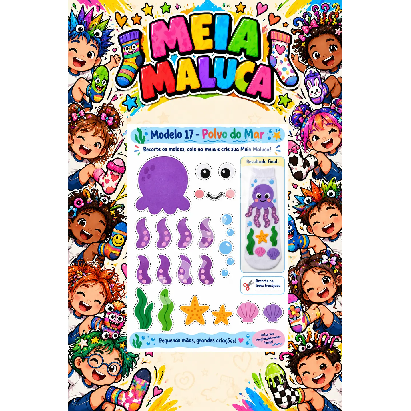 Pack 30 Moldes de Meia Maluca em PDF e PNG 28