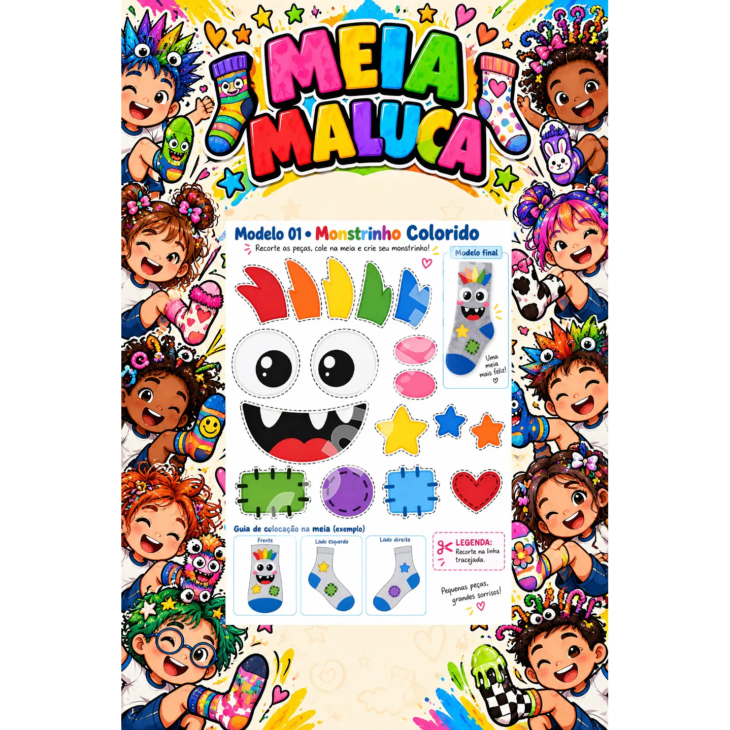 Pack 30 Moldes de Meia Maluca em PDF e PNG 29