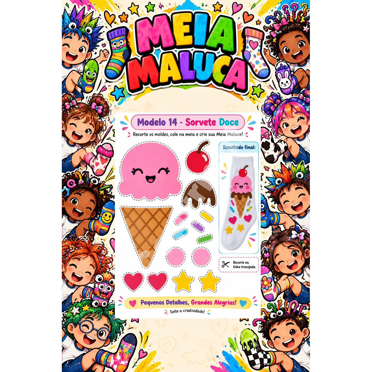Pack 30 Moldes de Meia Maluca em PDF e PNG 31