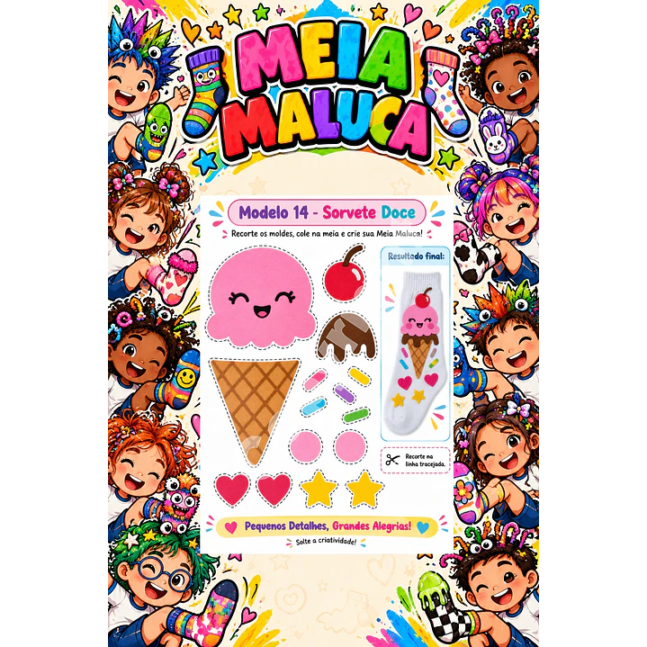 Pack 30 Moldes de Meia Maluca em PDF e PNG 31