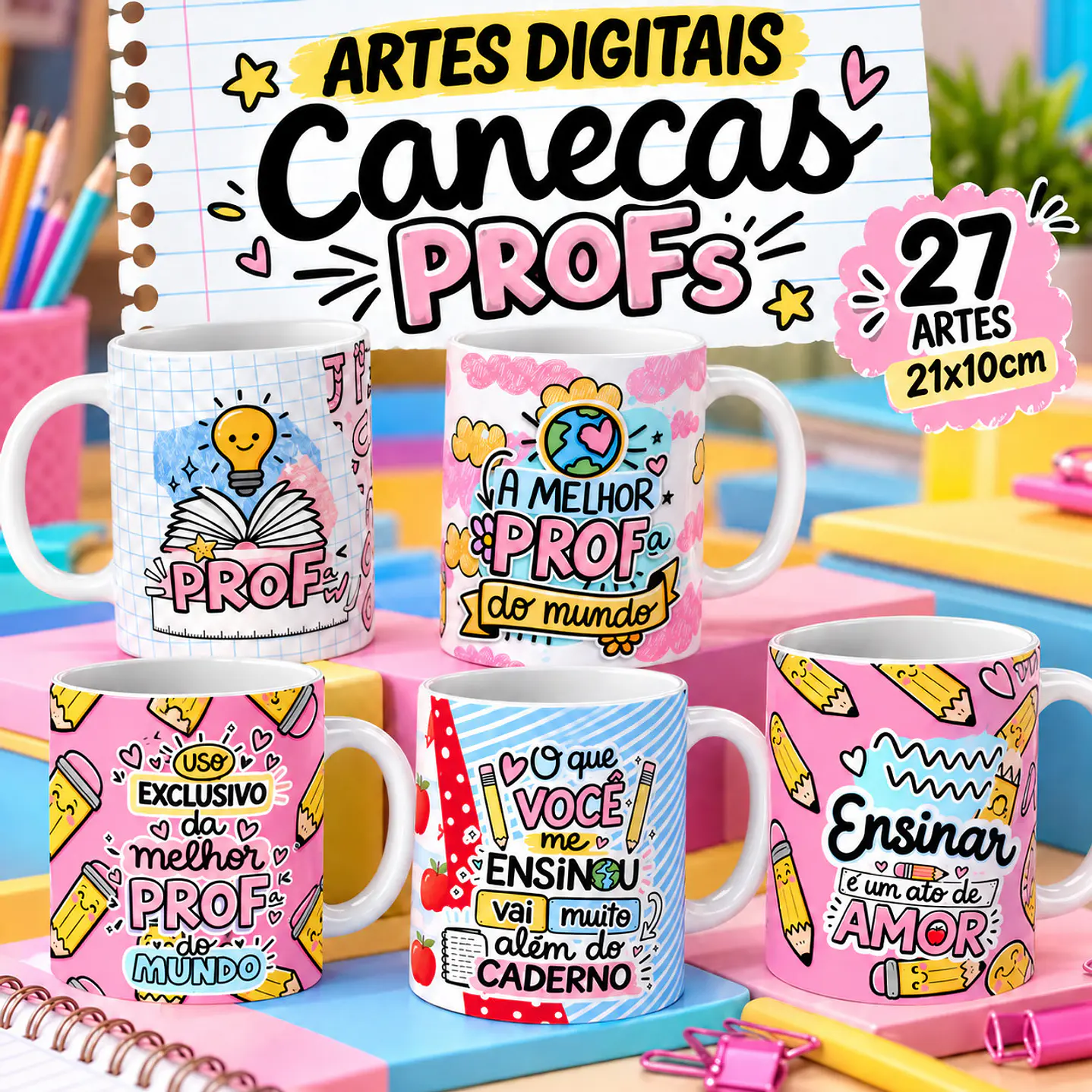 Artes para Canecas Dia do Professor em PNG 1