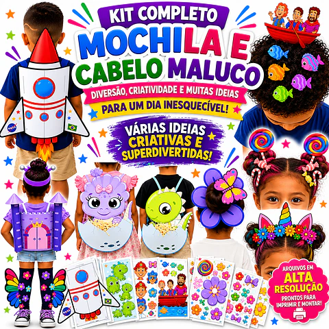 Kit Mochila e Cabelo Maluco Infantil PDF