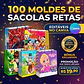 Pack 100 Moldes de Sacolas Retas Editáveis no Canva - Thumbnail 1