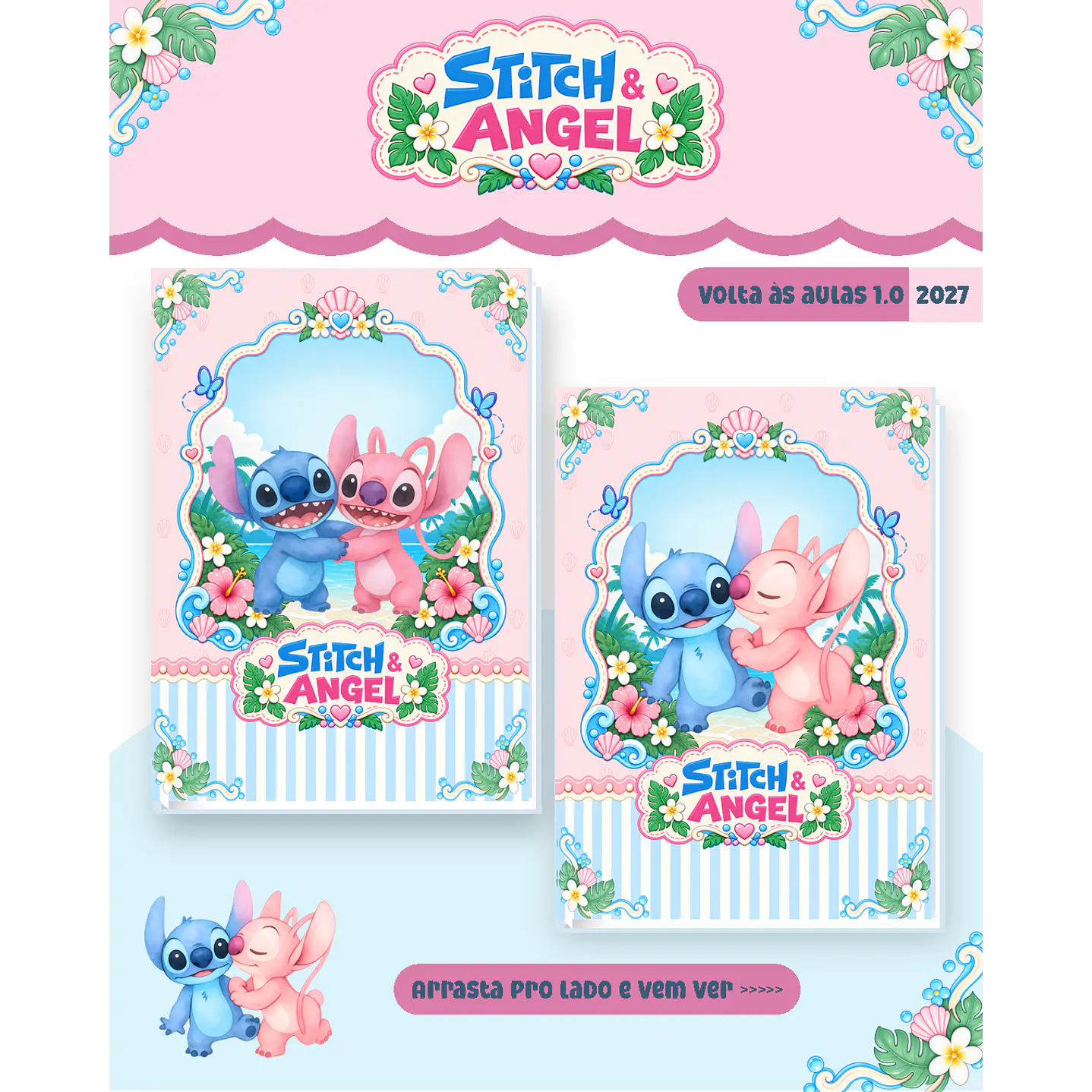 Kit Encadernação Stitch & Angel 2027 – Volta às Aulas 5