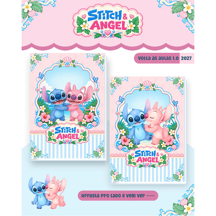 Kit Encadernação Stitch & Angel 2027 – Volta às Aulas 5